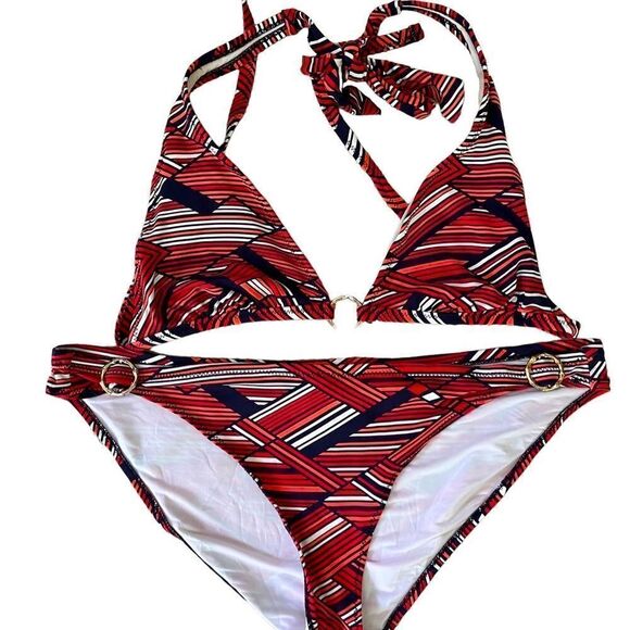 Banana Republic 2 piece striped bikini, top is M, bottom is L - Picture 5 of 5